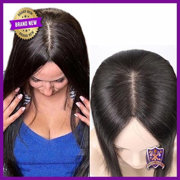 Accessories - Large Silk Base Human Hair Topper 14x16cm 12 Inch No Bangs